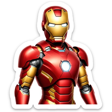 iron man superhero red and gold armor sticker