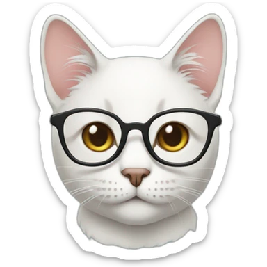 Cat with specs sticker