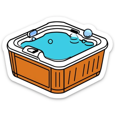 outdoor jacuzzi hot tub with bubbles sticker