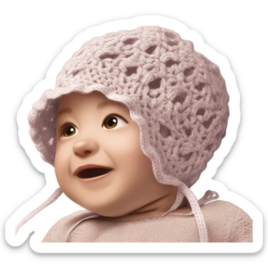 Crochet baby bonnet sticker