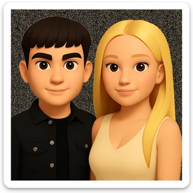 Slightly increase the volume of the upper body of the girl, slightly turn her to face forward, and make the skin color uniform. Maintain the cartoonish 3D avatar style in the image. sticker
