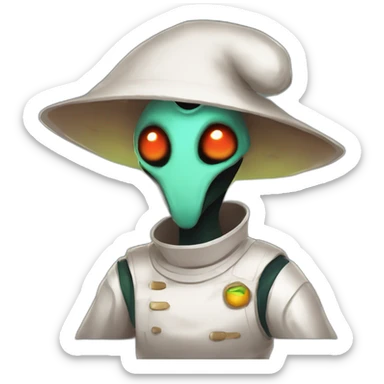 let him cook alien emoji scifi roguelike rpg style inspired by slay the spire digital art sticker