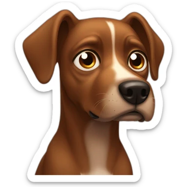 Totally Brown dog very scared sticker