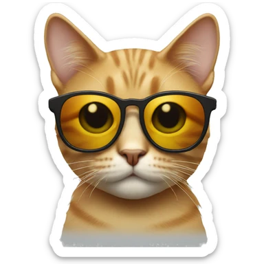 Cat with sunglasses sticker