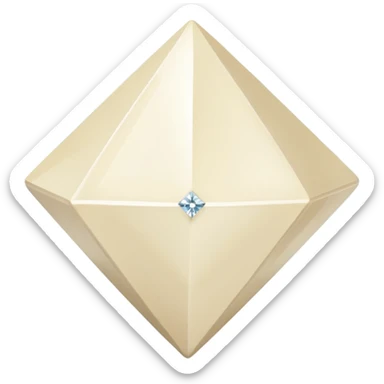 diamond shape carved from ivory. square tilted 45 degrees. full front view sticker