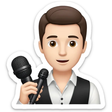 male singer with microphone performing on stage sticker