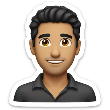 hispanic handsome guy with black hair and brown eyes  sticker