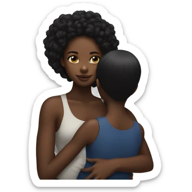 black girl on her black girlfriends back sticker