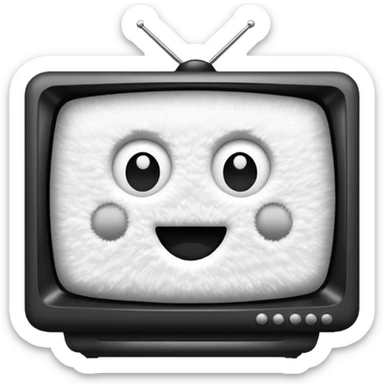 fuzzy (snowy) screen TV in the Ring movie sticker