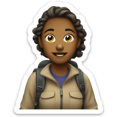 Girl hiking  sticker