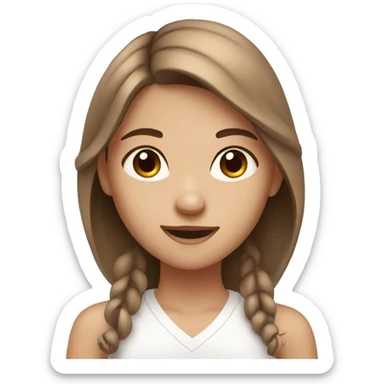 girl that is white and has brown hair doing skincare sticker