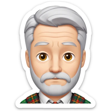 Grey headed man in a kilt sticker