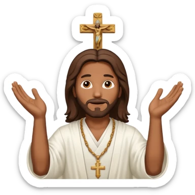 African American Jesus Christ with hands in the air sticker