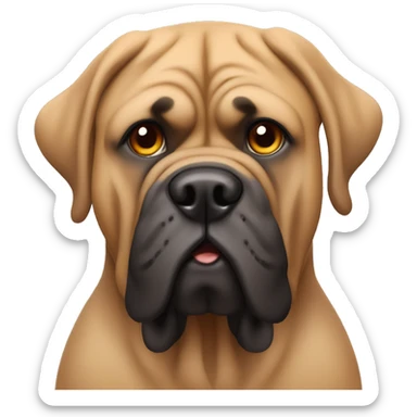 english bull mastiff wearing a wig  sticker