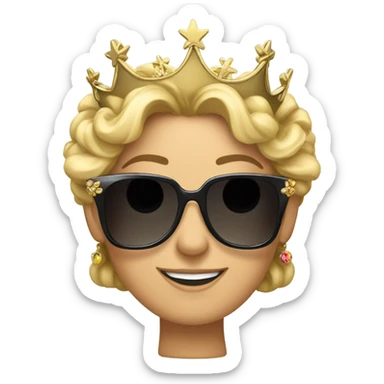 Heidi with crown and sunglasses sticker
