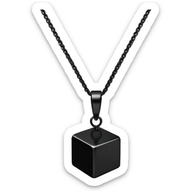 Black long vertical cube necklace  sticker