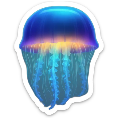 Neon blue jellyfish sticker