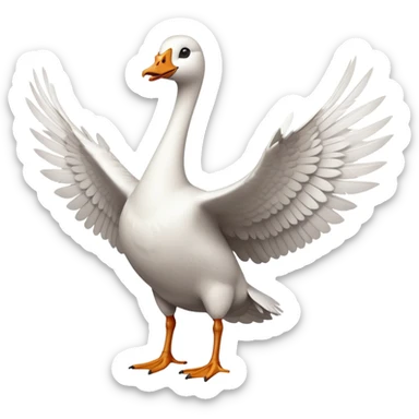 goose with wings spread out in t pose sticker