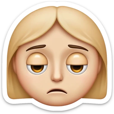 Face emoji with one eye open and one eye half way opens annoyed and about to crash out  sticker