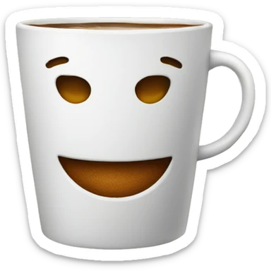 smily with a coffe cup sticker