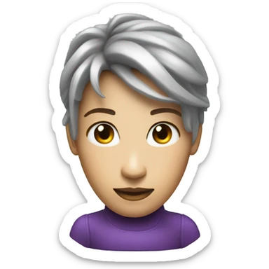 Siri Ai assistant personified. Androgynous. RGB hologram projection sticker
