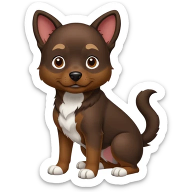 Chien avec poitrine et patte avant droite blanche sticker