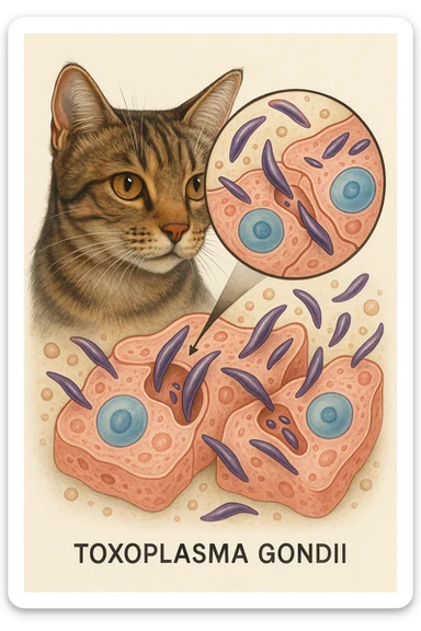 Toxoplasma gondii, infetta gatto in italiano sticker