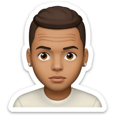Chris Brown with dark brown hair sticker