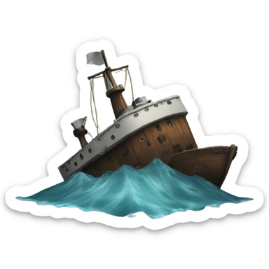 Sinking ship sticker