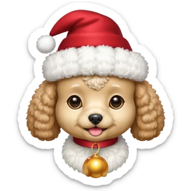 create a toy pudle with new years hat sticker