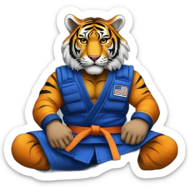 BJJ seated guard  Tiger  sticker