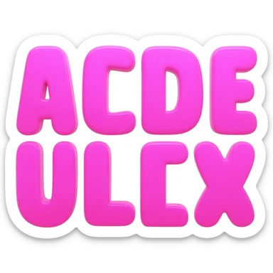 'emis' pink letter alphabet sticker