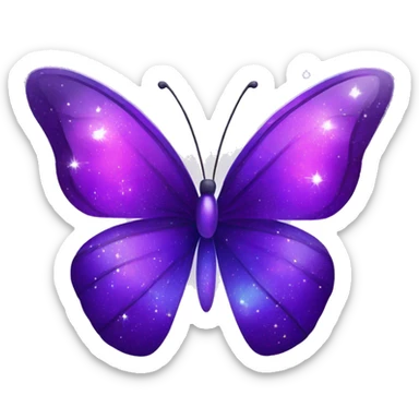 Purple-Shiny-Gem-Crystal-Glitter-Nebula-Gradient-Sparkle-Stars-Glossy-Butterfly sticker