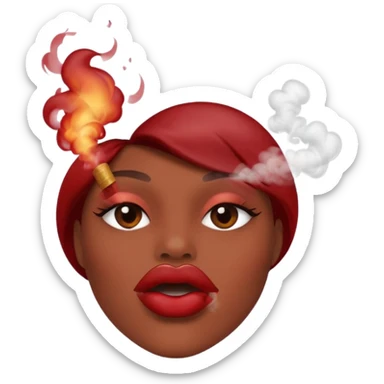 lips blowing smoke sticker