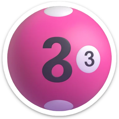 pink billiard ball with the number 23 sticker