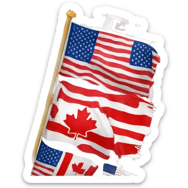 Mix flag Canada and USA sticker