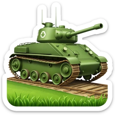 A tank in a field sticker