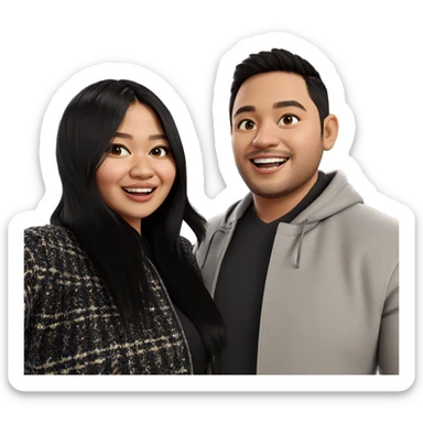 smiling couple in real life sticker