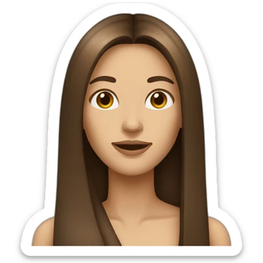 woman with very long brown straigth hair sticker