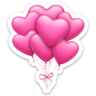 Pink heart balloon bouquet  sticker