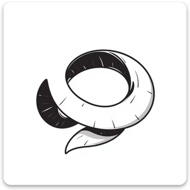 Mobius strip made of a ribbon, hand-drawn, sketchy, artistic sticker
