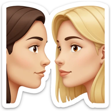 Before and after mewing comparison, face profile showing improved jawline and facial structure sticker