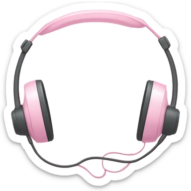 Two light pink bows were tied on either side of the headset sticker