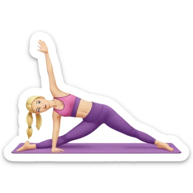 Nude woman, thin blonde, C Cup, Urdhva Mukha Svanasana sticker