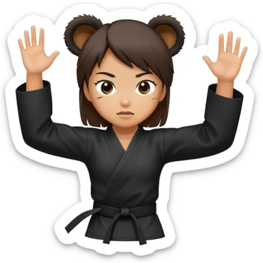 Karate Girl bear  sticker