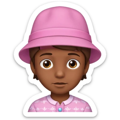 pink hatt and dress  man boy sticker