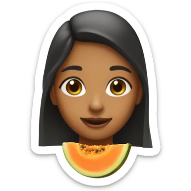 A little sister being a papaya sticker
