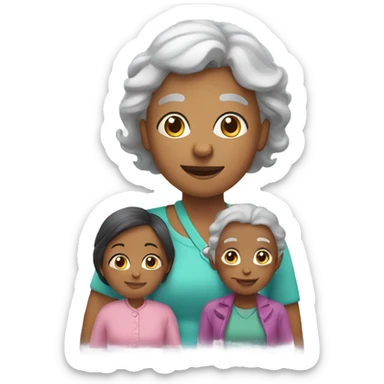 Grandmother with a girl sticker