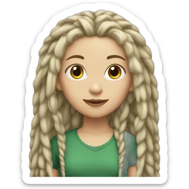 white girl with dreadlocks sticker