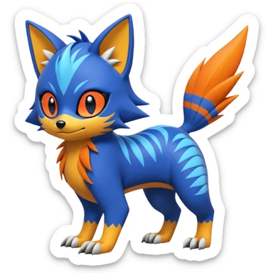  exotic tropical cyber-Sleuth-Sonic-Litten-Linoone-Noibat-Fakémon-Pokémon-Vernid-creature sticker